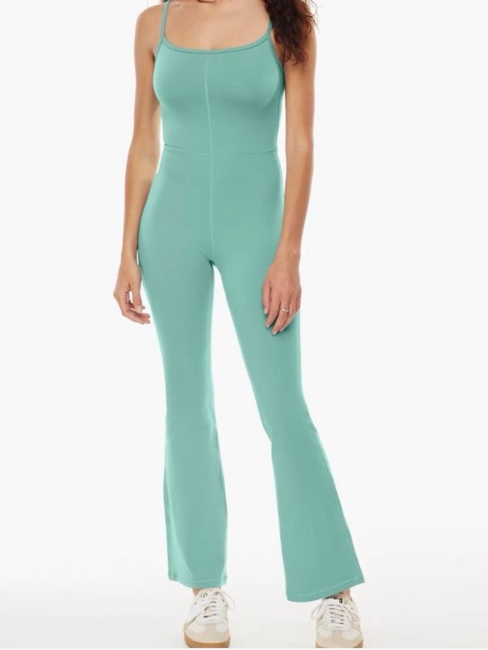 Aritzia Wilfred Free Freestyle Kick Flare Jumpsuit in Sage Green